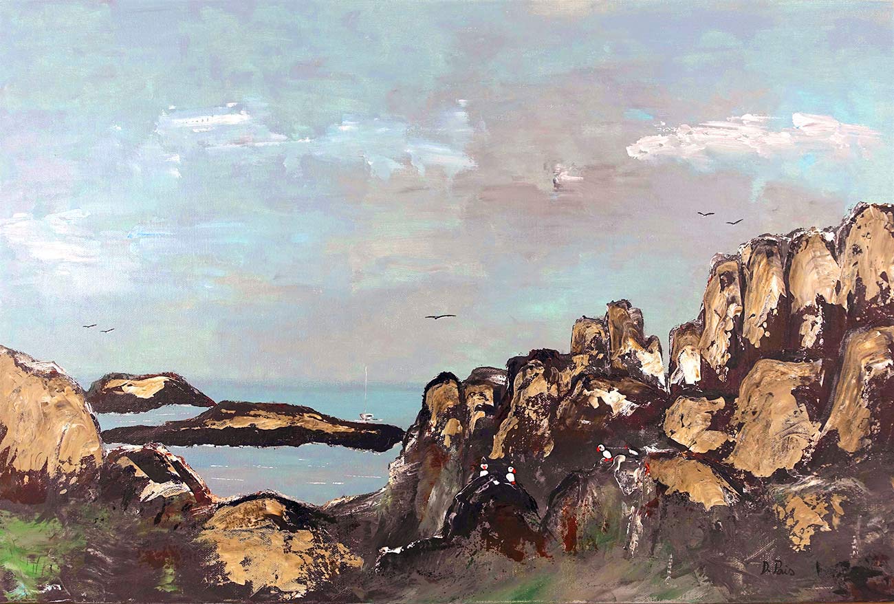 Puffins in Island of Lunga